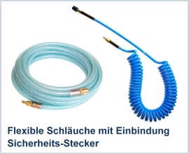 Flexible Schläuche mit Einbindung Sicherheits-Stecker